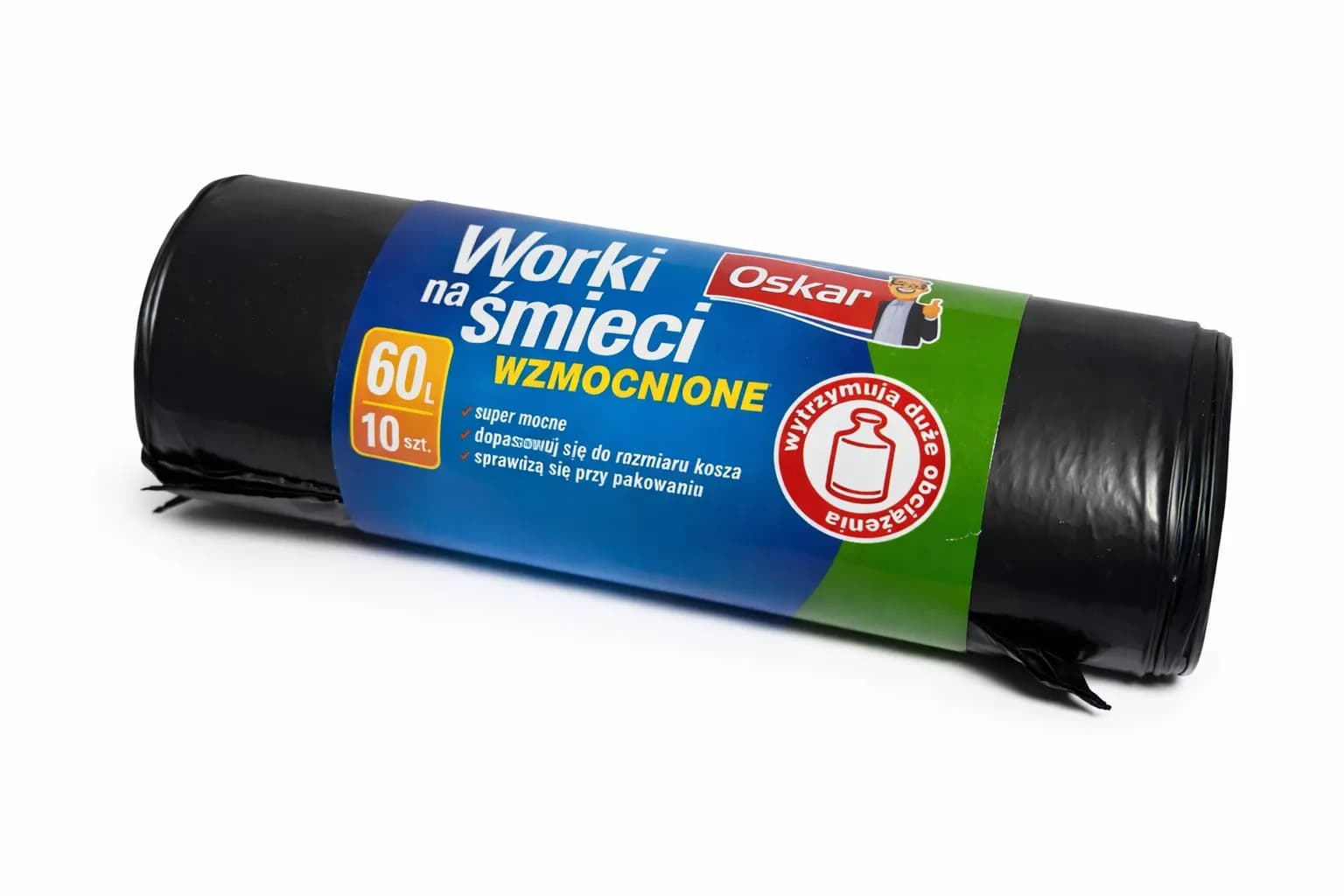 Worki na śmieci 60L mocne czarne OSKAR 10szt