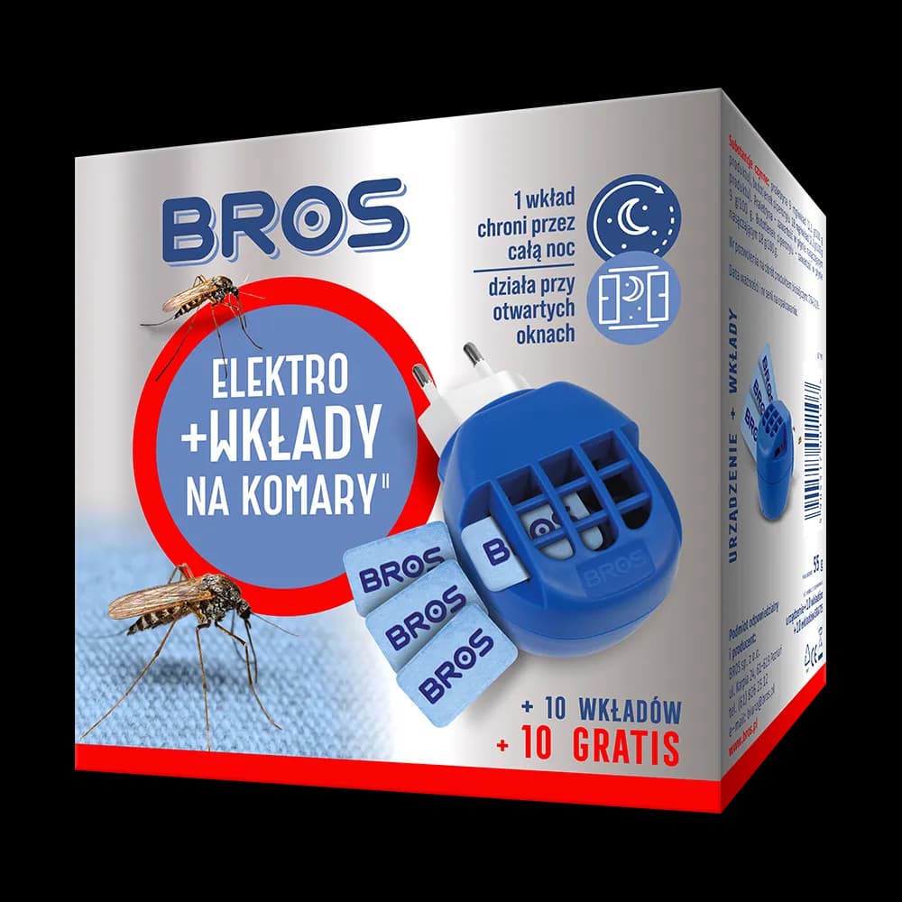 BROS Elektro + Wkłady na komary - 10 sztuk (ELEKTROFUMIGATOR)