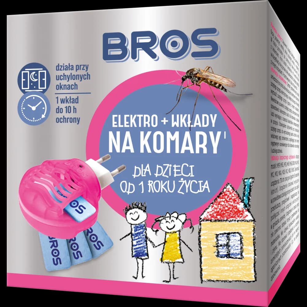 BROS Zestaw Elektro + Wkłady na komary SMYK Dla dzieci od 1 ROKU ŻYCIA - 10 sztuk (ELEKTROFUMIGATOR)