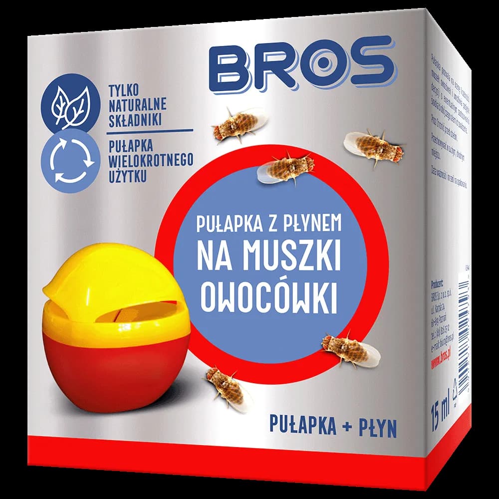 BROS Pułapla z płynem na muszki owocówki