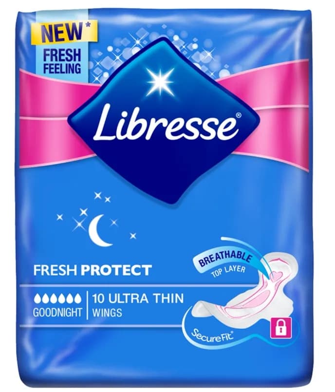 Podpaski LIBRESSE ULTRA THIN 10 Szt. Flex System Large+ Na Noc Ze Skrzydełkami