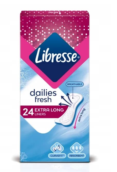 Wkładki LIBRESSE Daily Fresh Extra Long 24 Sztuki