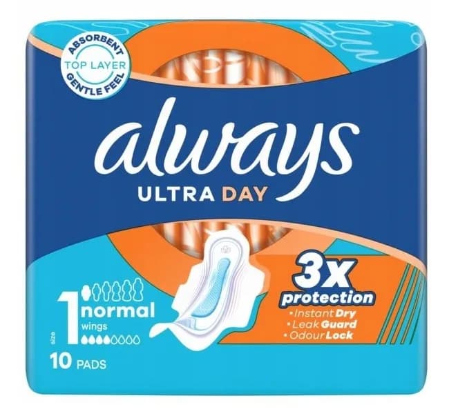 Always podpaski ultra normal 10 ultra day – opakowanie produktu