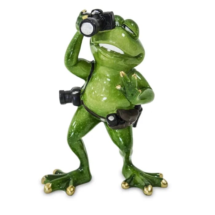 Figurka dekoracyjna żaba fotograf – opakowanie produktu